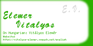 elemer vitalyos business card